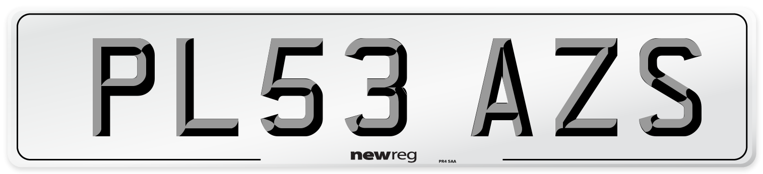 PL53 AZS Number Plate from New Reg